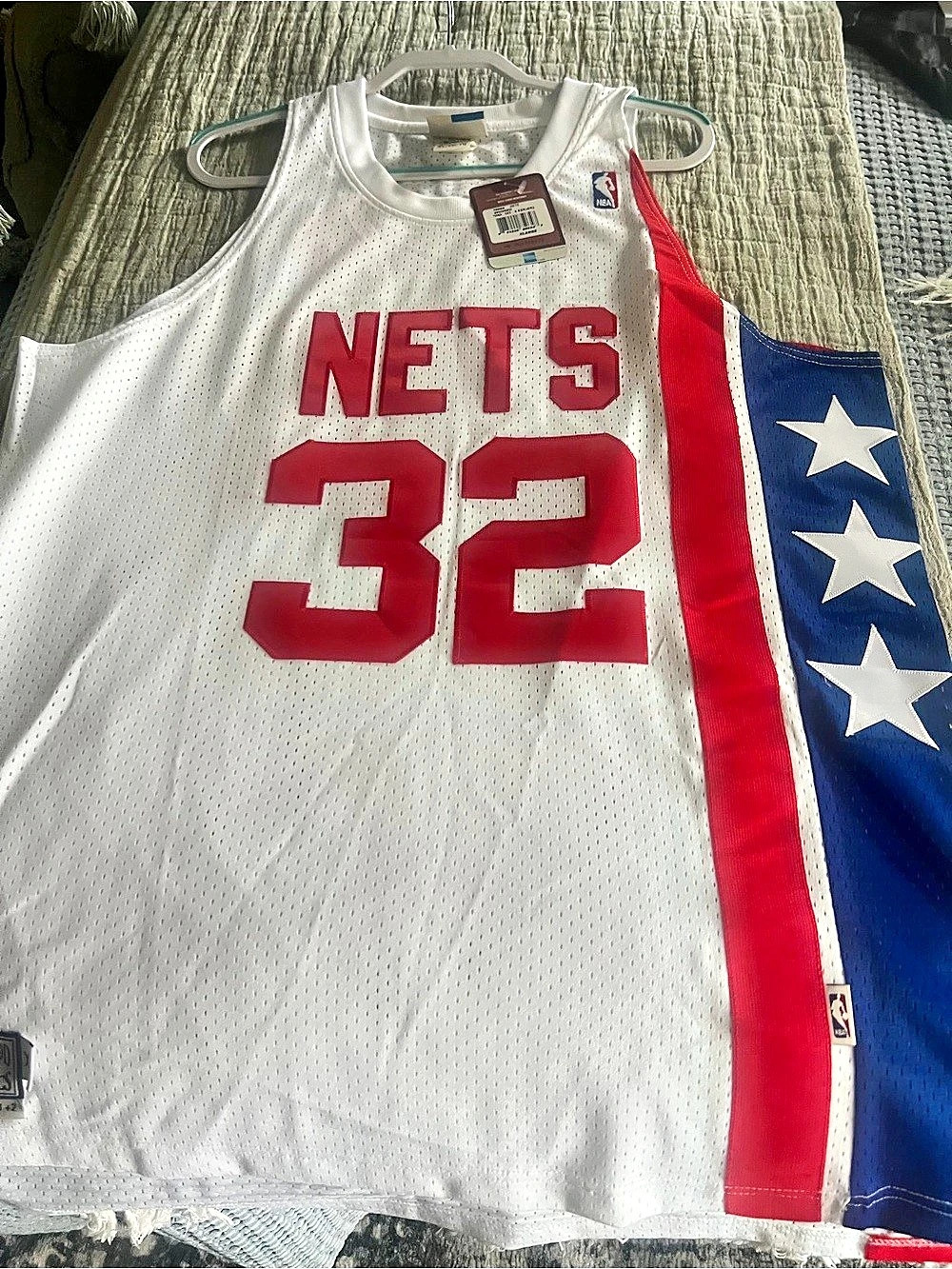 adidas Nets 32 “Dr J” Erving Basketball Jersey in White & Red XL NWT